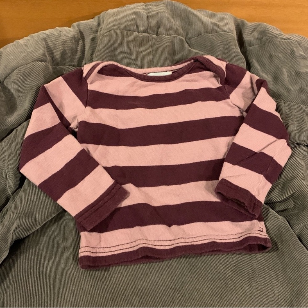 Peek T Shirt Purple Striped Long Sleeve Top Size 6 12 Months Little Peanut